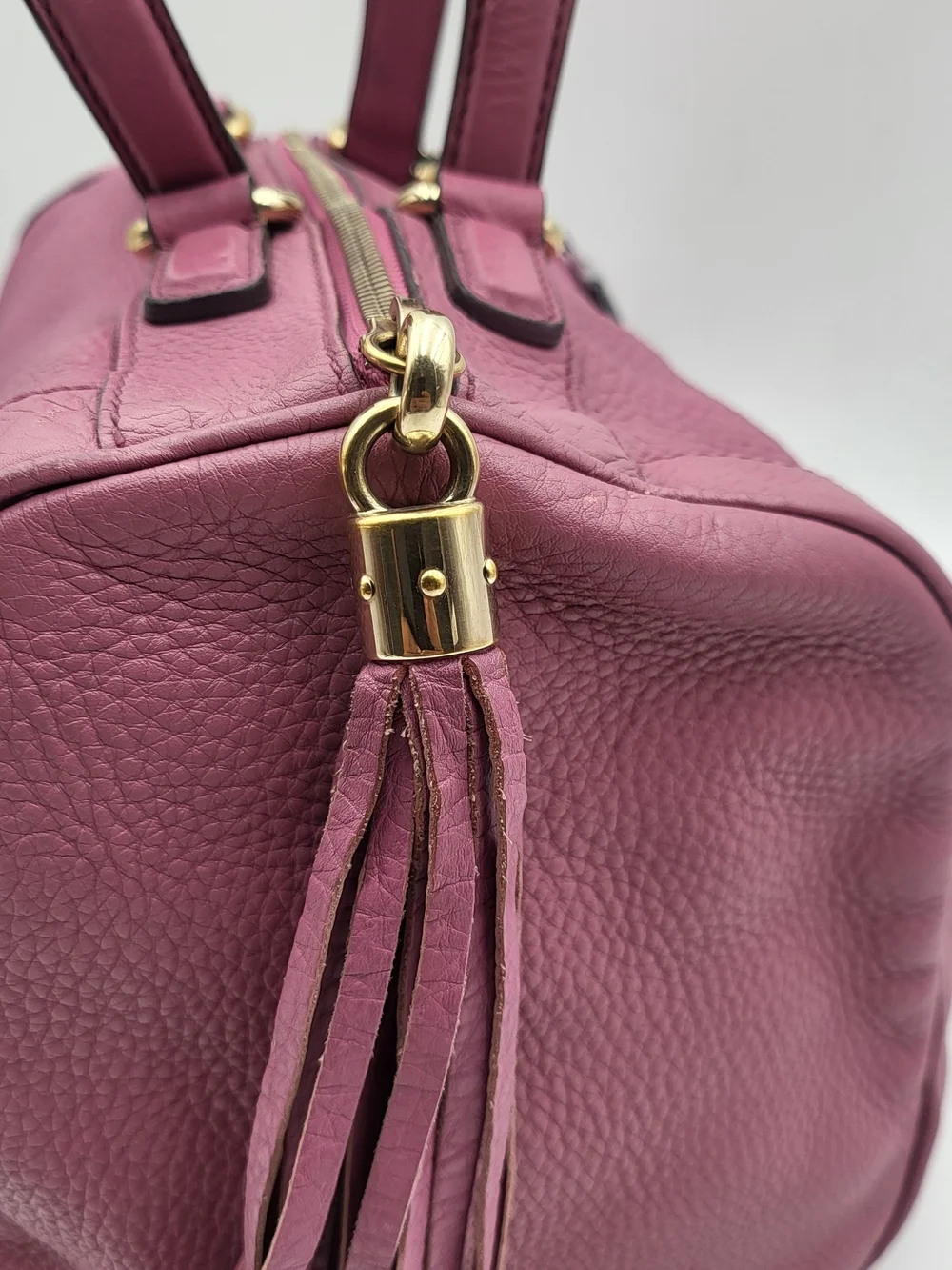 Gucci Soho Interlocking GG Boston 30 Pebbled Calfskin Satchel..Auth, w/COA.